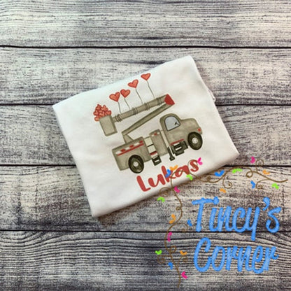 Valentine Lineman Truck T-Shirt