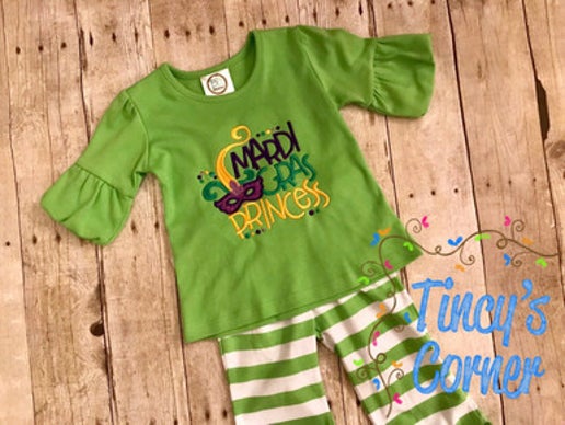 Mardi Gras Princess Applique T-Shirt