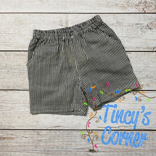 Unisex Striped Linen Shorts