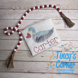 Scribbled Mallard Duck with Heart Embroidery T-Shirt