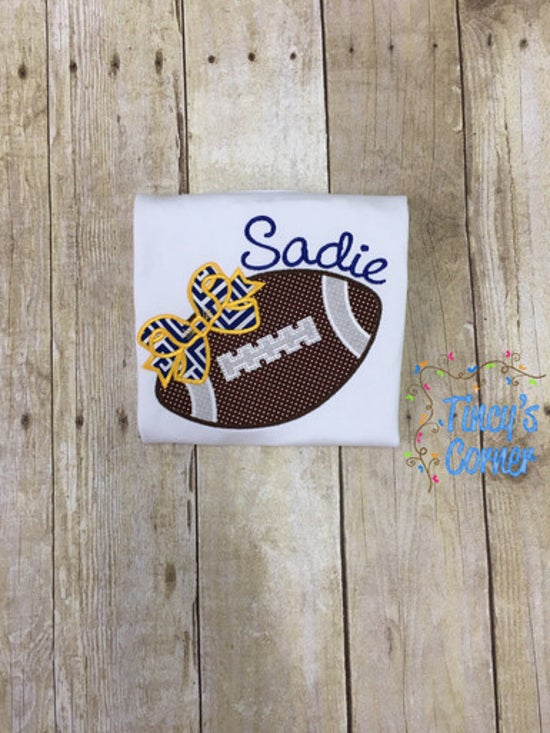 Football Hairbow Applique T-Shirt