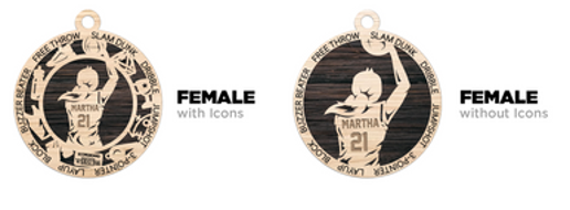 Female Basketball Player Christmas Ornament