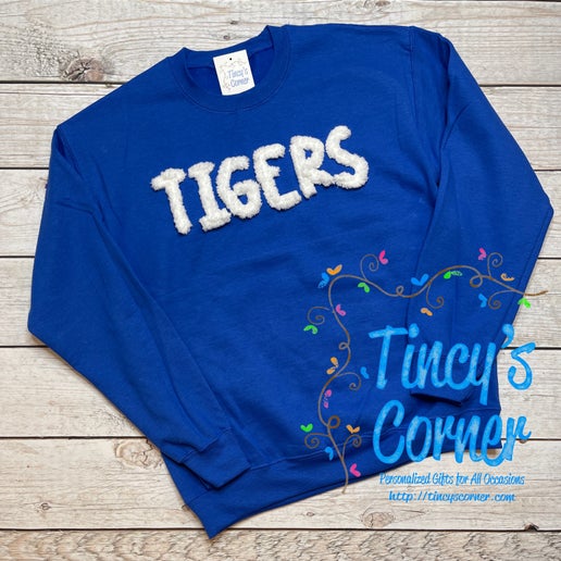 Tigers Chenille Yarn Embroidery Sweatshirt