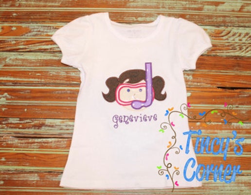 Snorkel Girl Applique T-Shirt