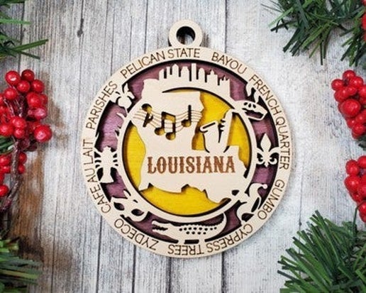 Louisiana State Christmas Ornament