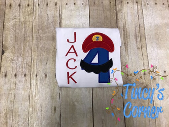 Super Mario Birthday Applique T-Shirt