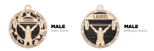 Male Power Lifter Christmas Ornament