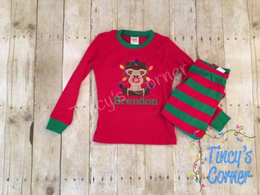 Reindeer with Lights Applique T-Shirt