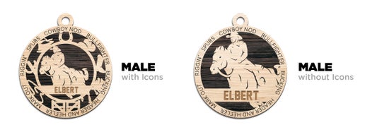 Male Rodeo/Horse Riding Christmas Ornament