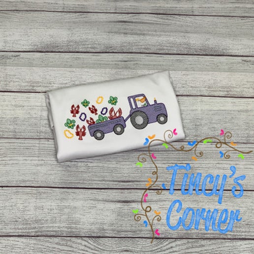 Pelican Tractor Crawfish Embroidery T-Shirt