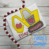 Excavator Valentine Applique T-Shirt