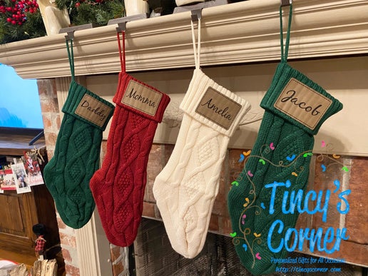 Cable Knitted Stocking w/Personalization