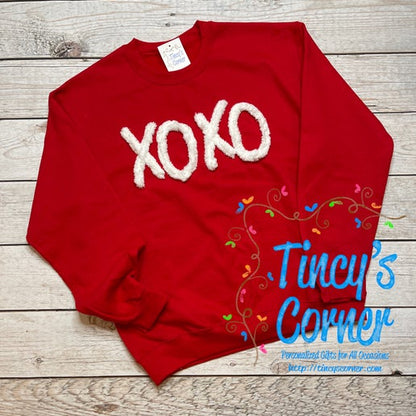 XOXO Chenille Yarn Embroidery Sweatshirt