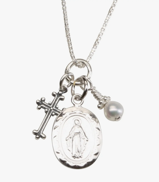 First Communion Miraculous Medal Necklace