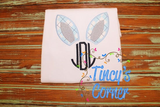 Boy Bunny Ears Topper Applique T-Shirt