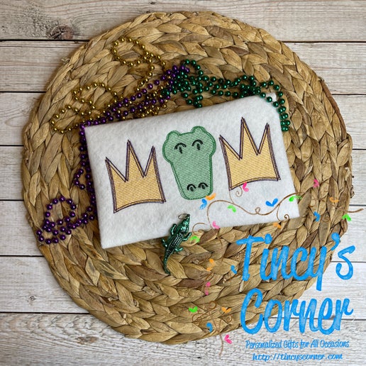 King Gator Tiara Embroidery T-Shirt