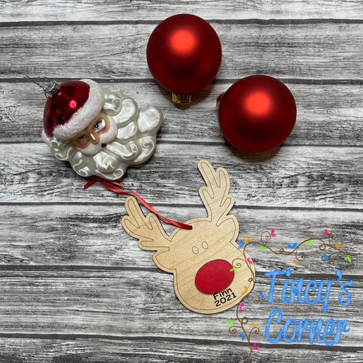 Rudolph with Red Nose Christmas Ornament