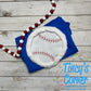 Fluffy Yarn Baseball Applique T-Shirt