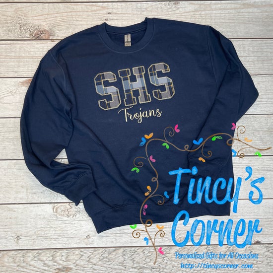 SHS Trojans Crisscross Applique Sweatshirt