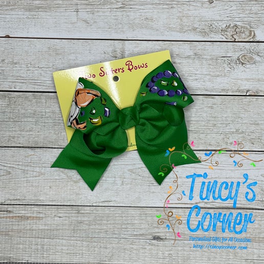 Pelican Beads Green Hair Bow