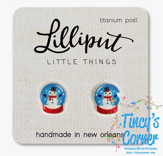 Snowman Snow Globe Earrings