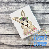 Bunny Rabbit with Flowers Applique T-Shirt