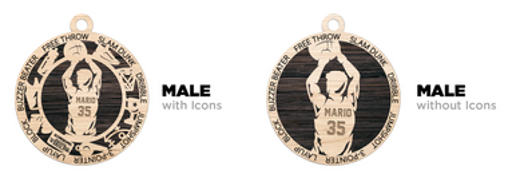 Male Basketball Player Christmas Ornament