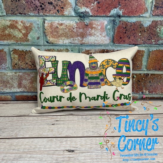 Eunice Courir de Mardi Gras Pillow