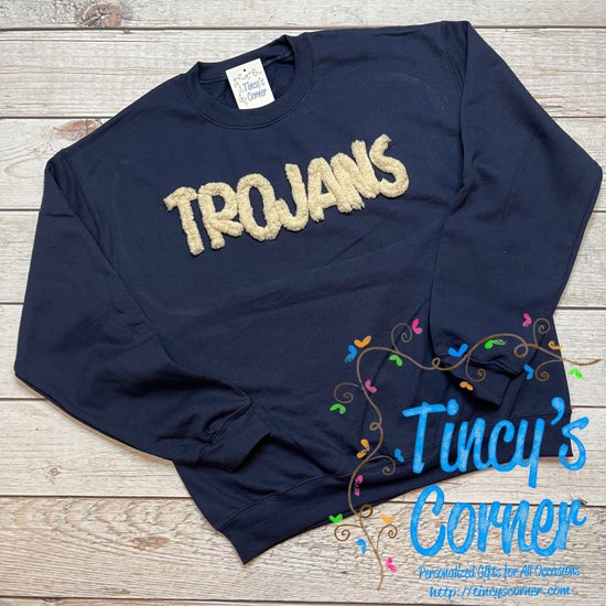 Trojans Chenille Yarn Embroidery Sweatshirt