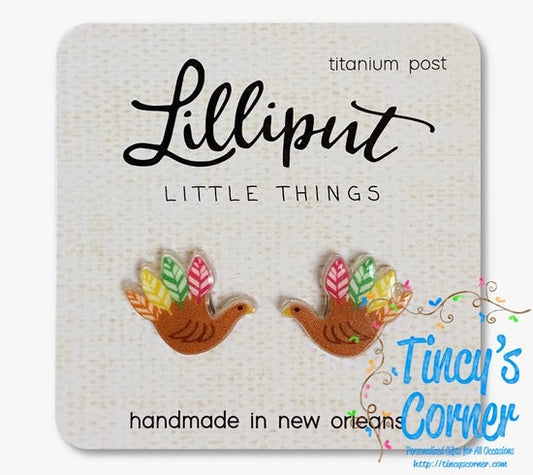 Thanksgiving Hand Turkey Earrings