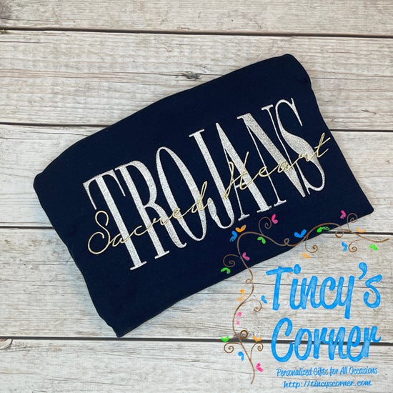 Trojans Sacred Heart Embroidery T-Shirt