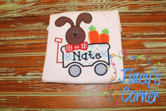 Bunny Wagon Applique T-Shirt