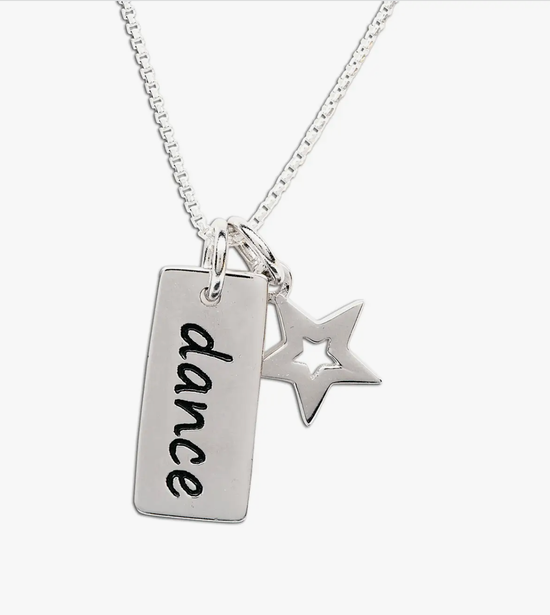 Sterling Silver Girls Dance Bar Necklace