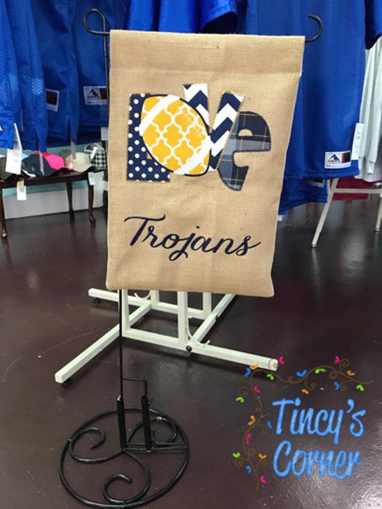 Love Trojans Football Garden Flag