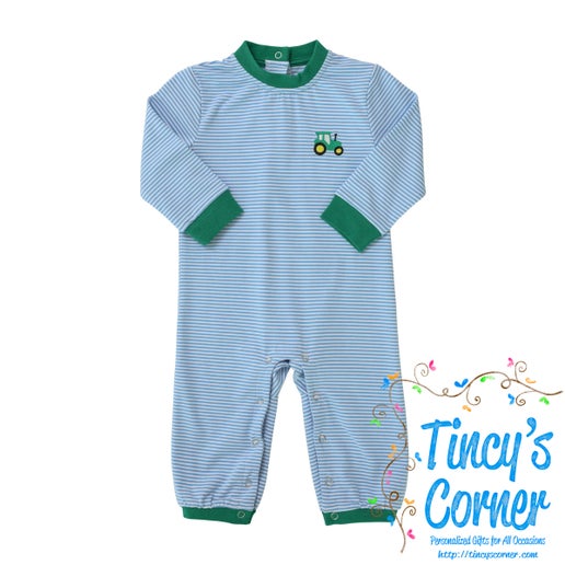 Boy's Long Sleeve Tractor Romper