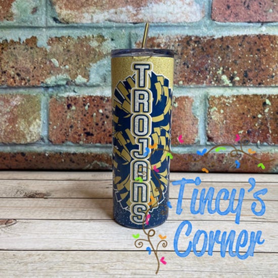 Trojans Cheerleader Skinny Tumbler