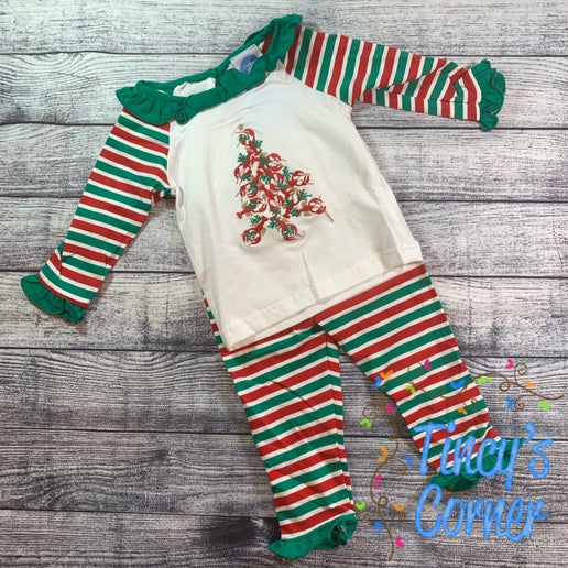 Crawfish Girl's Christmas PJ Set -114