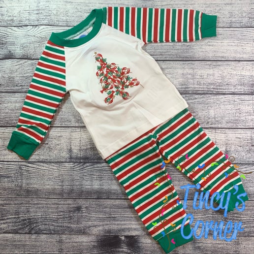 Crawfish Boy's Christmas PJ Set -114