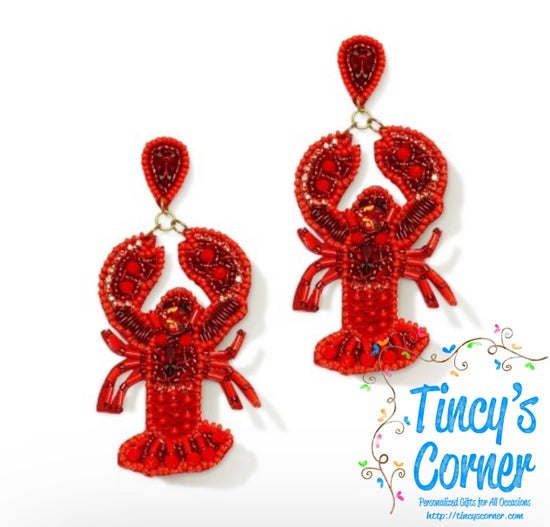 Crawfish Beaded Earrings