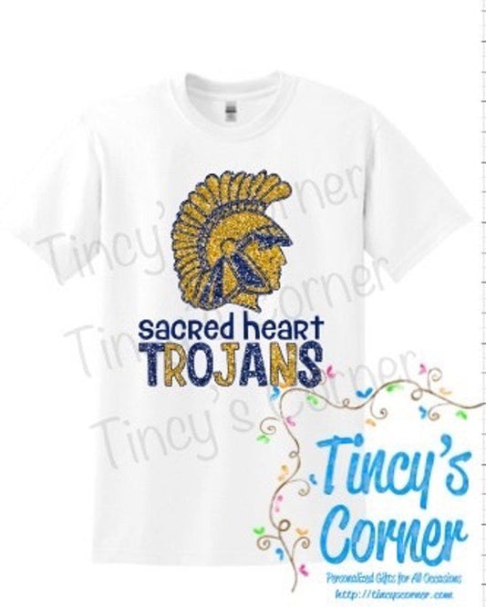 SH Trojans Faux Glitter