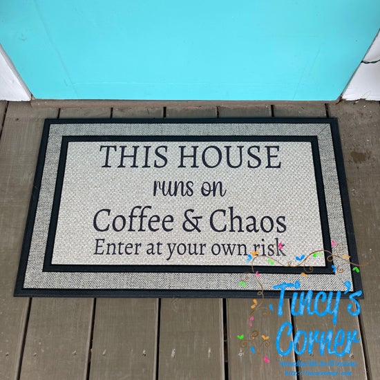 Coffee and Chaos Door Mat