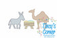 Donkey Manger Camel Trio Embroidery T-Shirt