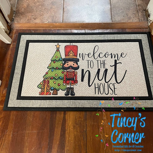 Welcome to the Nut House Door Mat