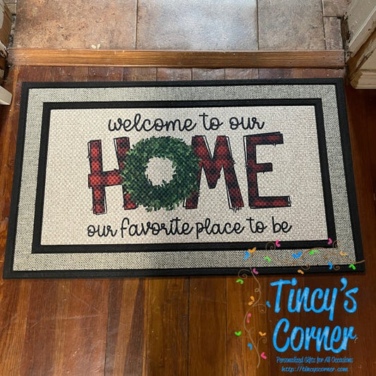 Welcome to Our HOME Favorite Place Door Mat