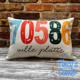 Zip Code and City Pillow
