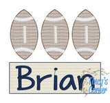 Football Trio with Name Plate Embroidery T-Shirt