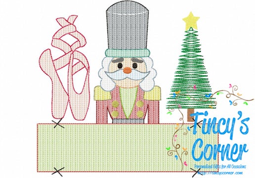 Ballet Nutcracker Tree Trio with Name Plate Embroidery T-Shirt