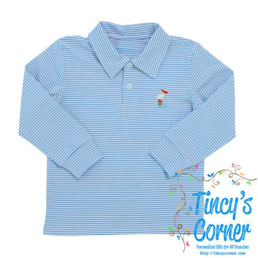 Boy's Long Sleeve Pelican Polo