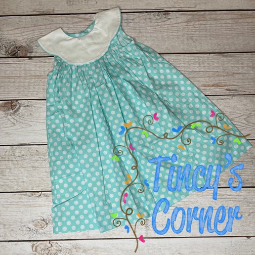 Polka Dot Bib Turquoise Dress