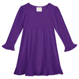 Infant LS Empire Waist Ruffle Dress